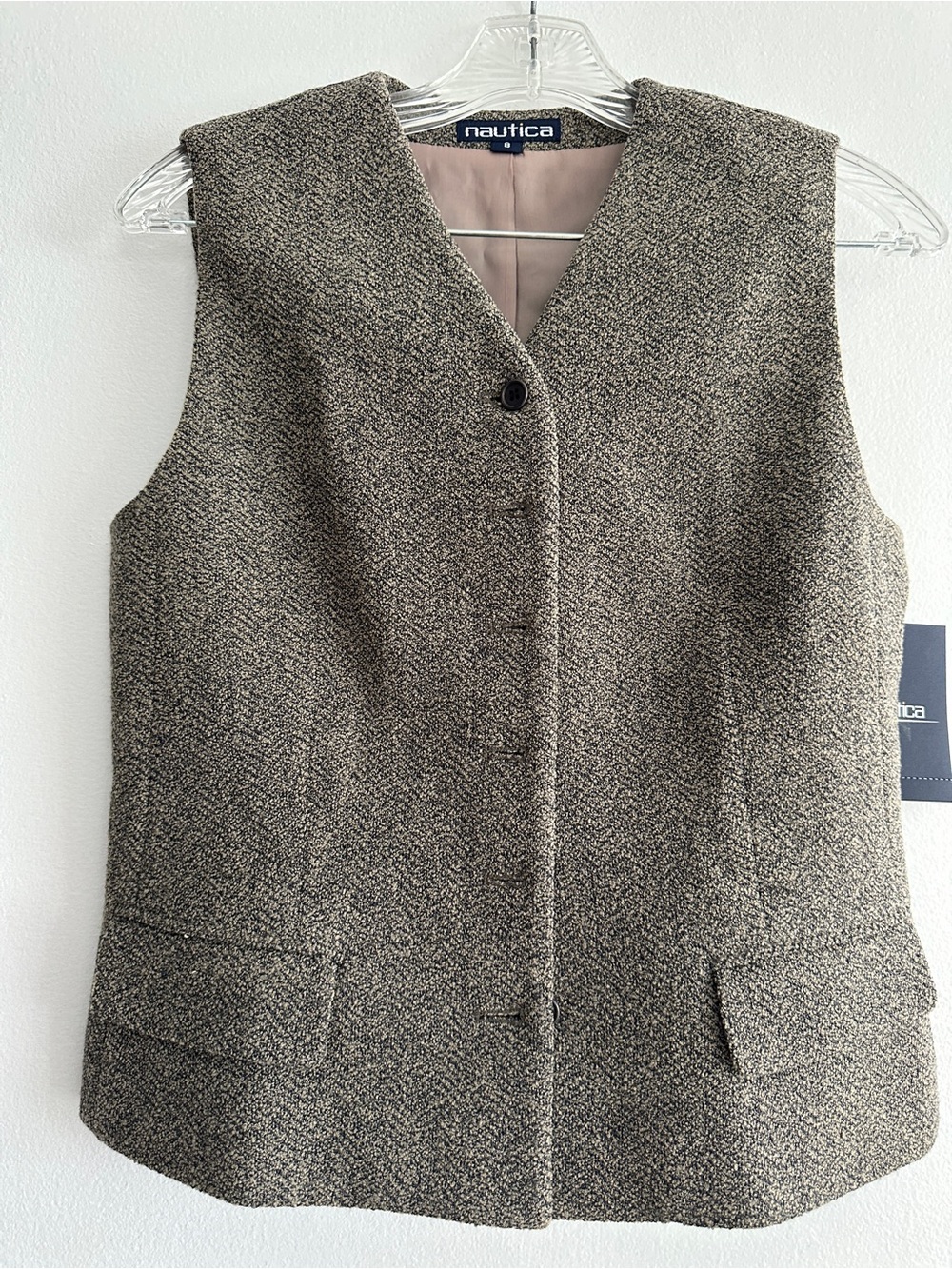 Nautica Tweed V-Neck Vest